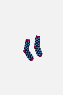 The Elder Statesman Bolt Check Socks