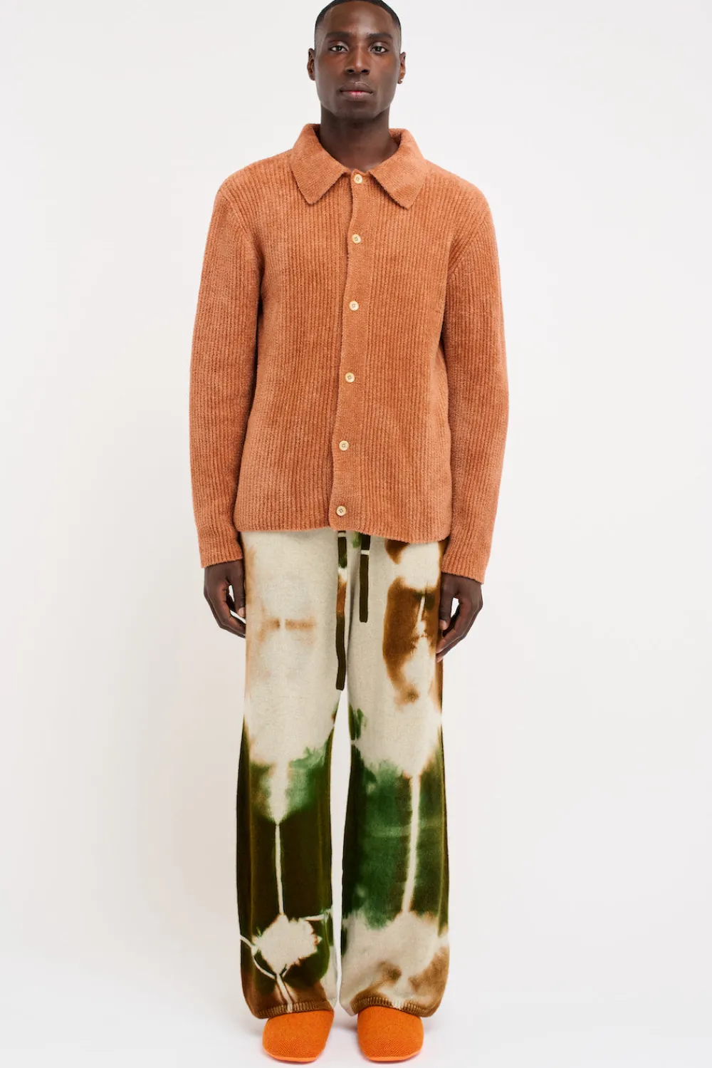 The Elder Statesman Chenille Button-Up Shirt
