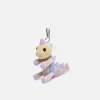 The Elder Statesman Crochet Dinosaur Keychain Charm