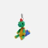 The Elder Statesman Crochet Dinosaur Keychain Charm