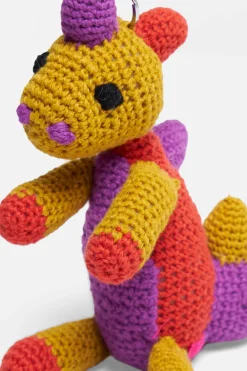 The Elder Statesman Crochet Dinosaur Keychain Charm