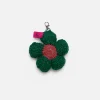 The Elder Statesman Crochet Flower Bud Keychain Charm
