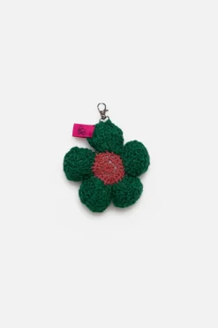 The Elder Statesman Crochet Flower Bud Keychain Charm