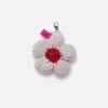 The Elder Statesman Crochet Flower Bud Keychain Charm