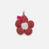 The Elder Statesman Crochet Flower Bud Keychain Charm