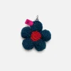 The Elder Statesman Crochet Flower Bud Keychain Charm