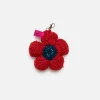 The Elder Statesman Crochet Flower Bud Keychain Charm