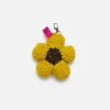 The Elder Statesman Crochet Flower Bud Keychain Charm