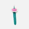 The Elder Statesman Crochet Flower Stem Keychain Charm
