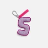 The Elder Statesman Crochet Letter Keychain Charm
