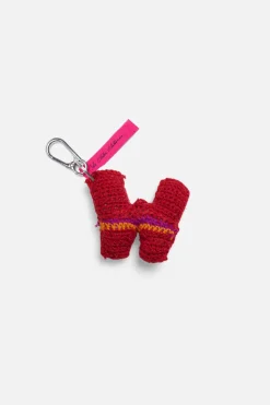 The Elder Statesman Crochet Letter Keychain Charm
