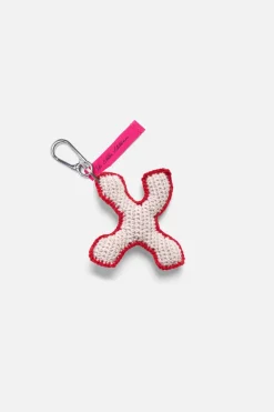 The Elder Statesman Crochet Letter Keychain Charm