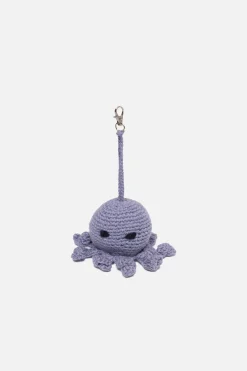 The Elder Statesman Crochet Octopus Keychain Charm
