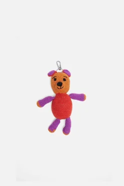 The Elder Statesman Crochet Teddy Bear Keychain Charm