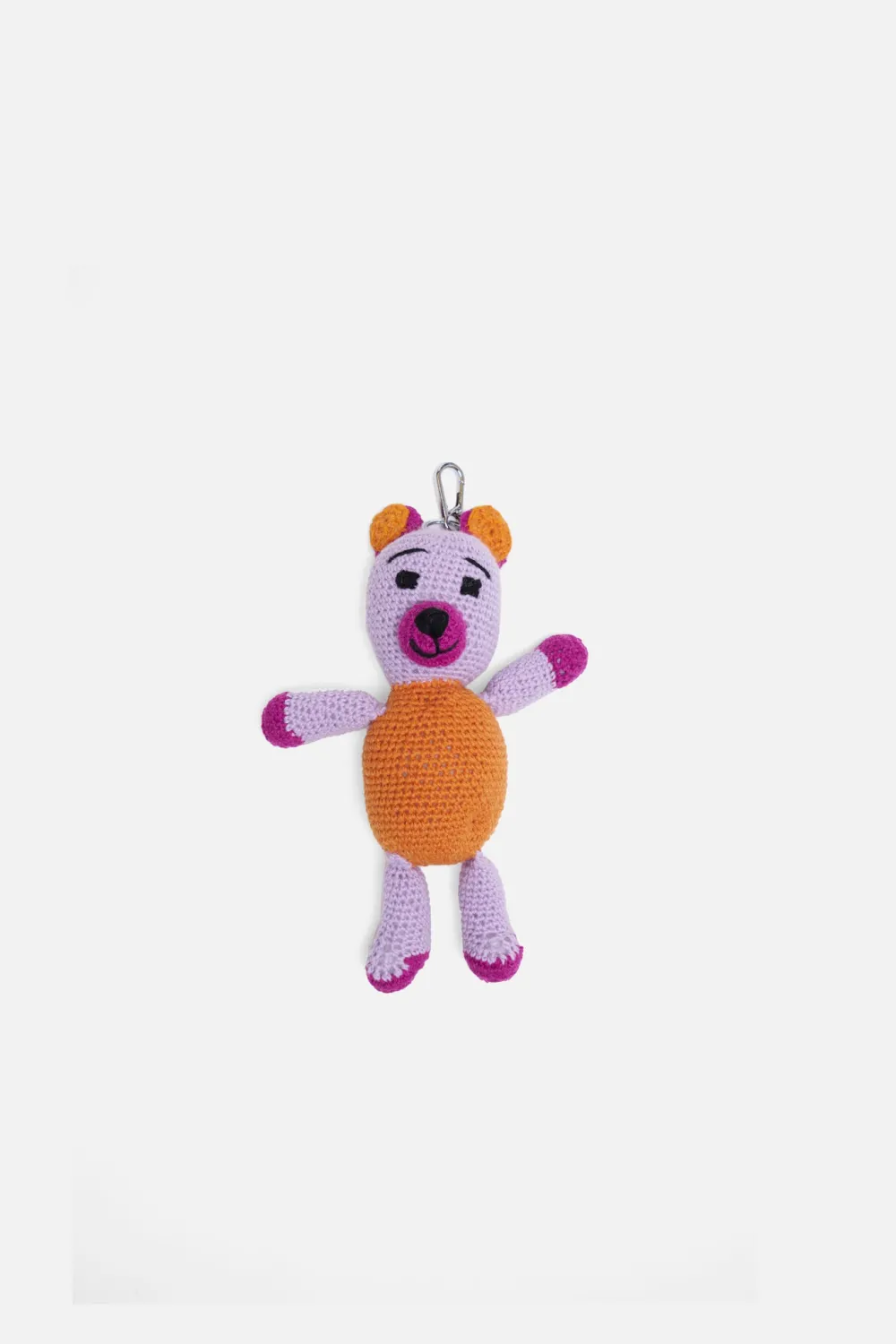 The Elder Statesman Crochet Teddy Bear Keychain Charm
