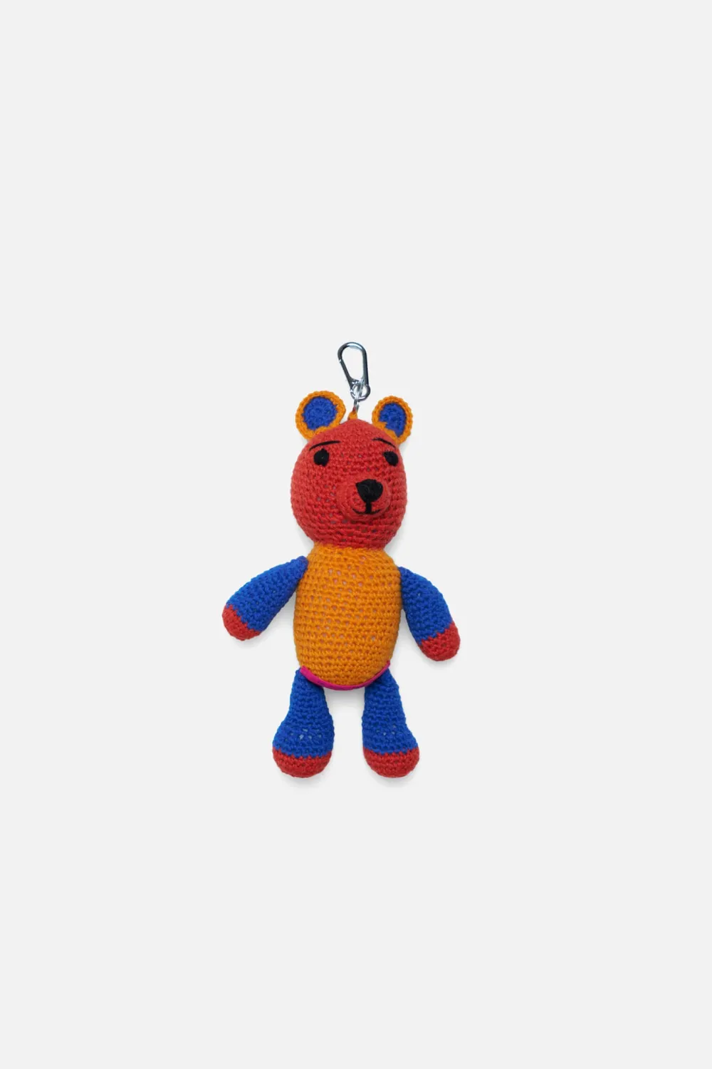 The Elder Statesman Crochet Teddy Bear Keychain Charm