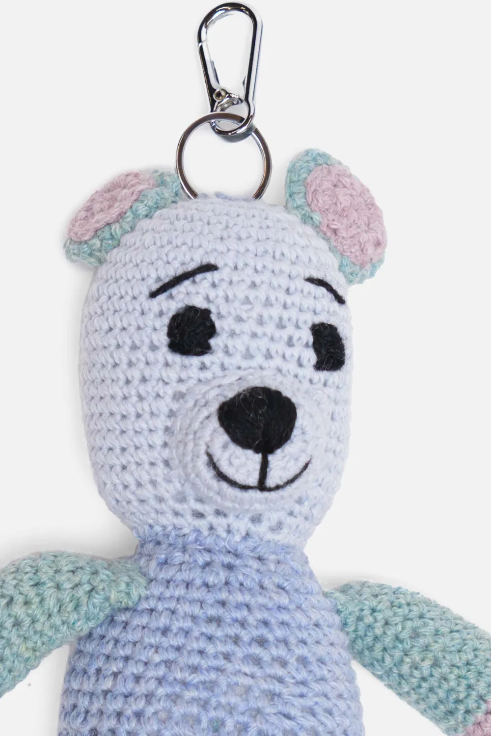 The Elder Statesman Crochet Teddy Bear Keychain Charm