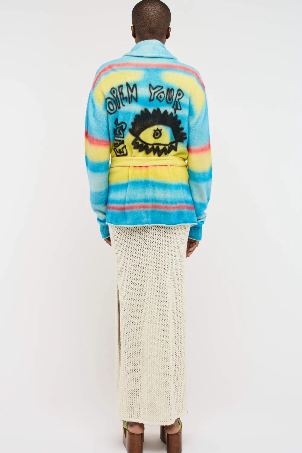 Women The Elder Statesman Graffiti Women's Belted Cardigan