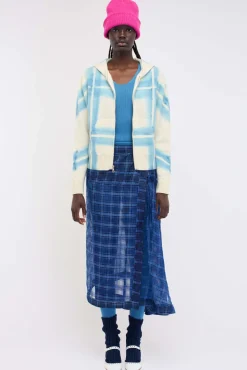 Women The Elder Statesman Plaid Dye Women's Zip Hoodie