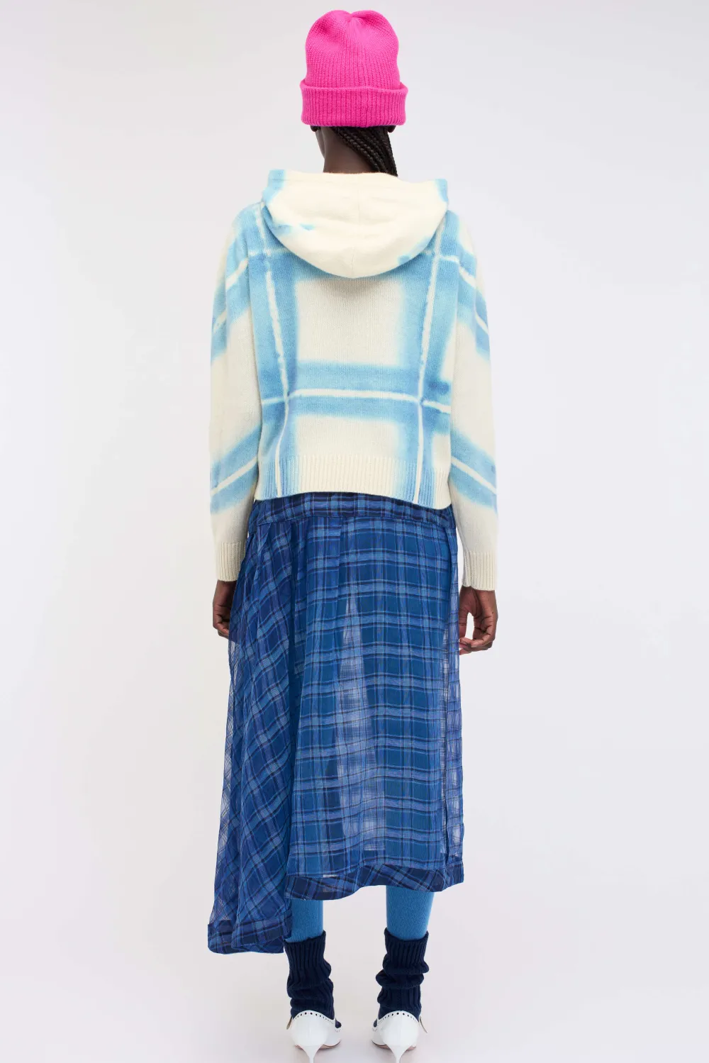 Women The Elder Statesman Plaid Dye Women's Zip Hoodie