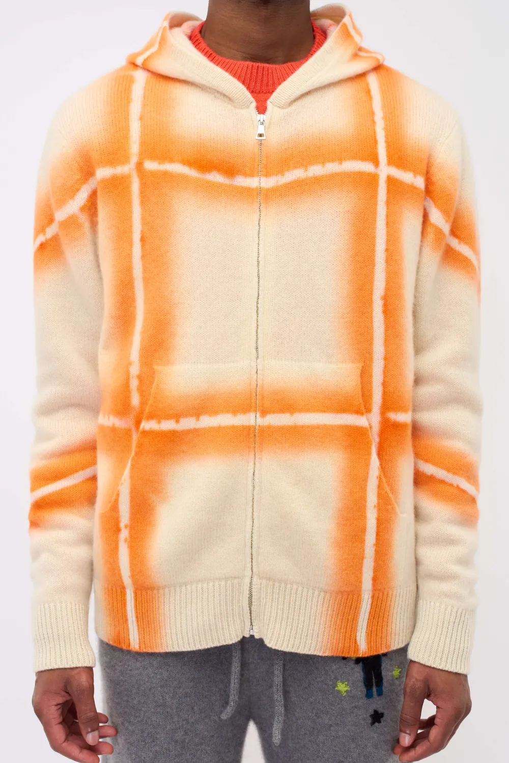 Women The Elder Statesman Plaid Dye Zip Hoodie