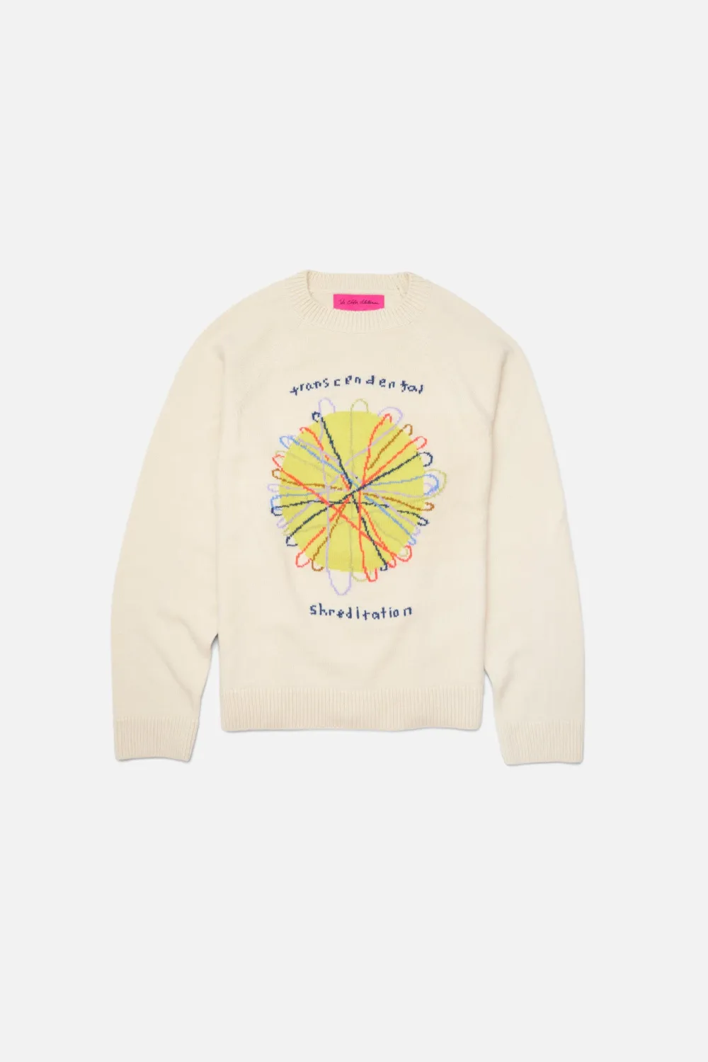 The Elder Statesman Shreditation Raglan Crew