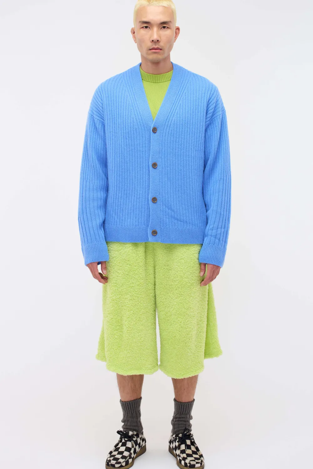 Women The Elder Statesman Spliced Rib Cardigan