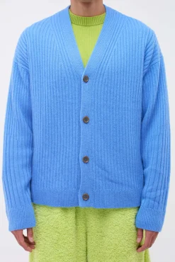 Women The Elder Statesman Spliced Rib Cardigan