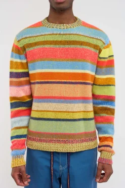The Elder Statesman Stripe Super Soft Crew