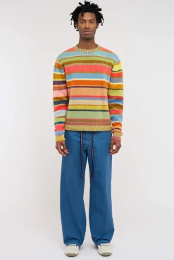 The Elder Statesman Stripe Super Soft Crew