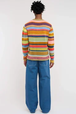 The Elder Statesman Stripe Super Soft Crew
