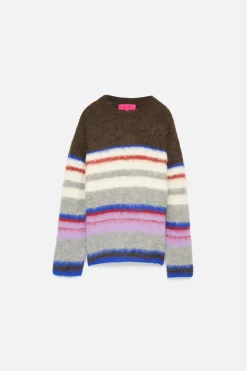 The Elder Statesman Thistle Nightcap Stripe Crew