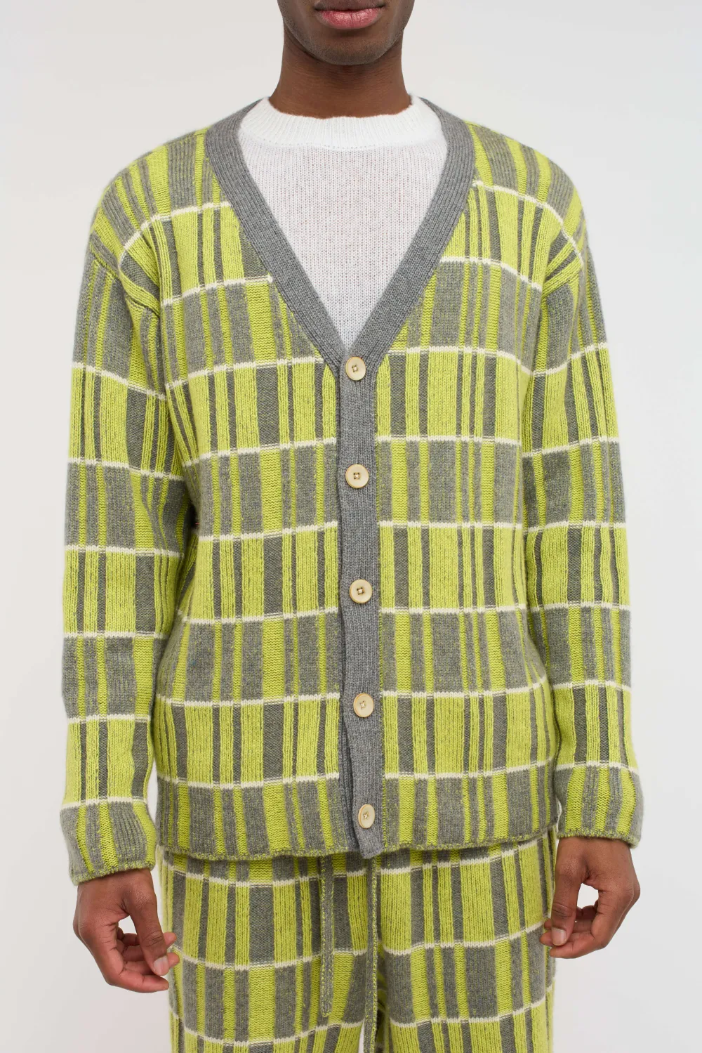 The Elder Statesman Variegated Plaid Cardigan