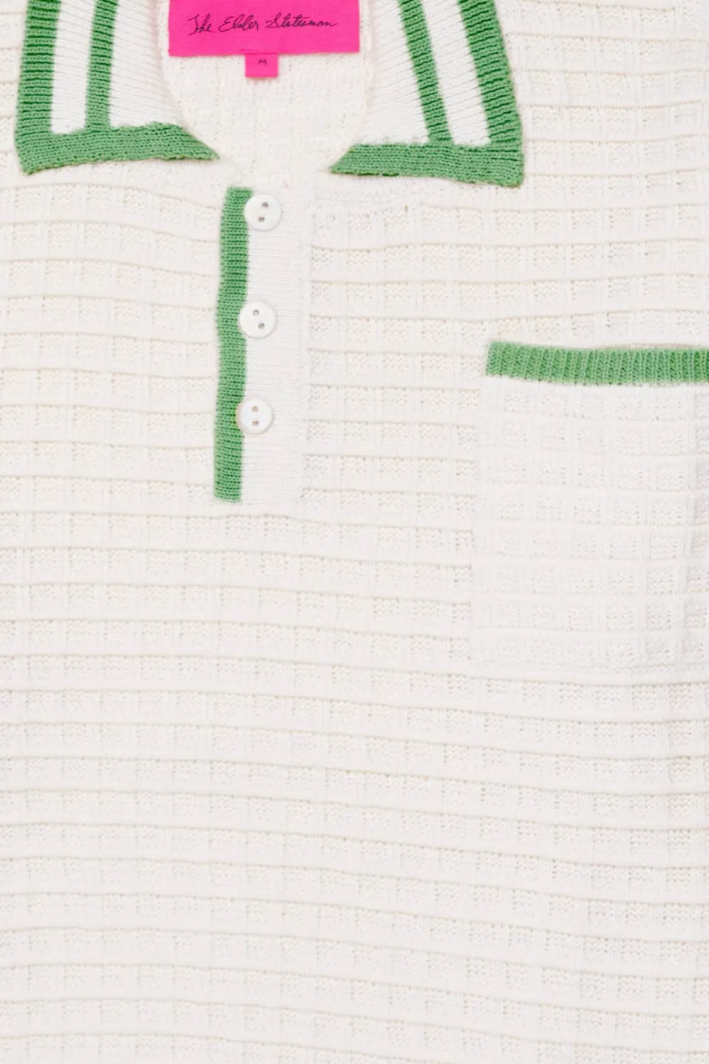 The Elder Statesman Waffle Knit Scally Polo